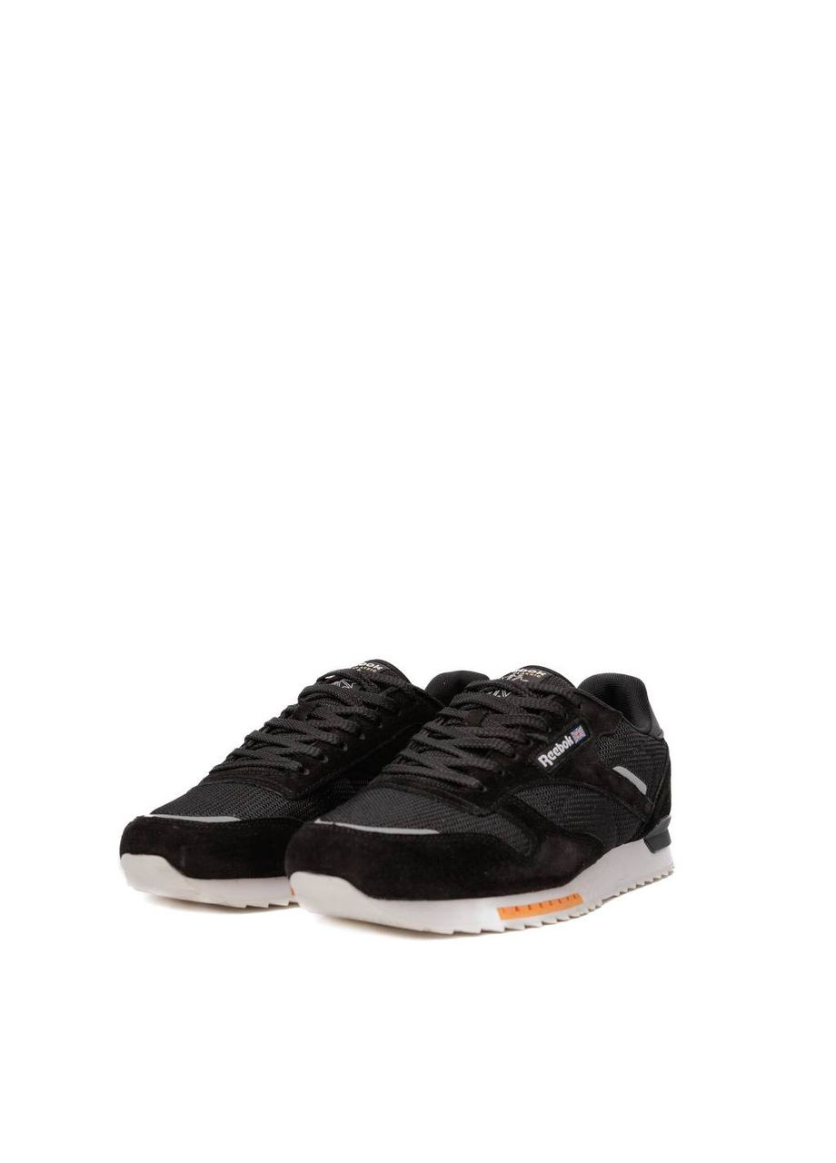 Черные демисезонные кроссовки мужские reebok nd No Brand Classic Super Leather Black White