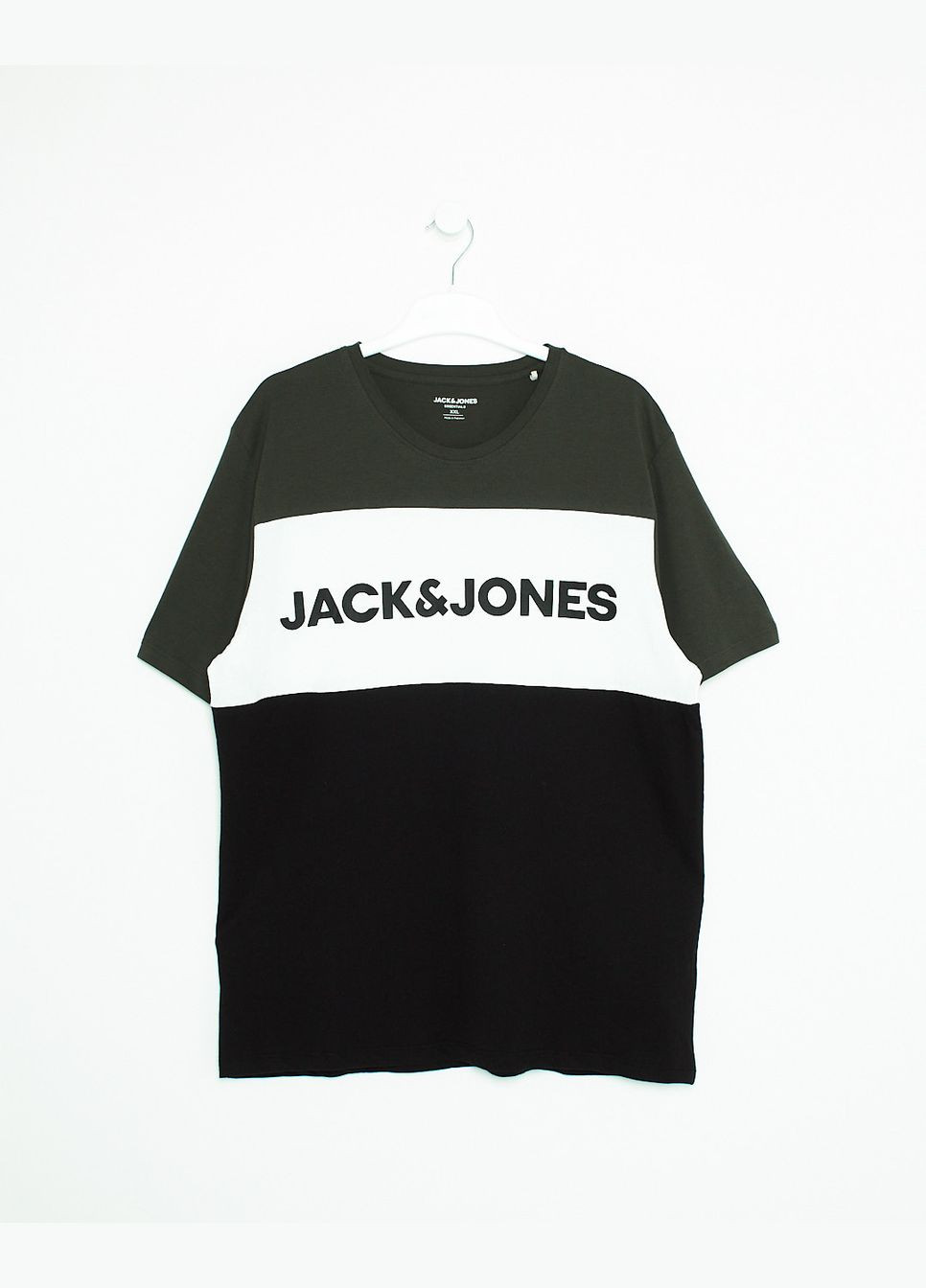 Комбінована футболка basic,болотний-чорний-білий,jack&jones Jack & Jones