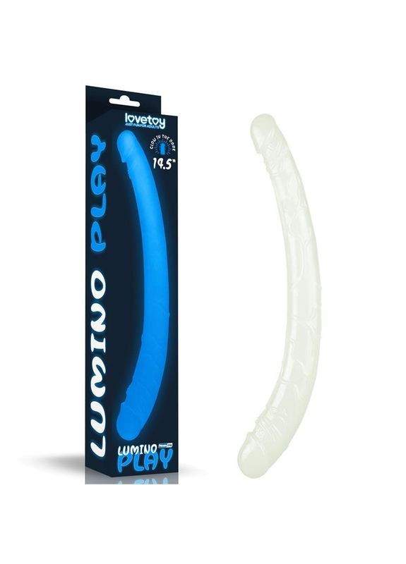 Подвійний дилдо Lumino 14.5" Blue Light Lovetoy (373287214)