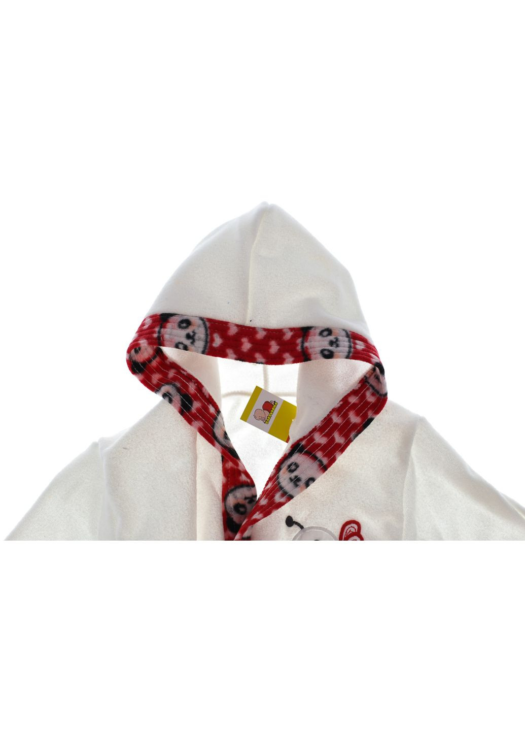 Халат с длинным рукавом флисовый с Пчелкой белый 92 см (32133) BABYKROHA (297200948)