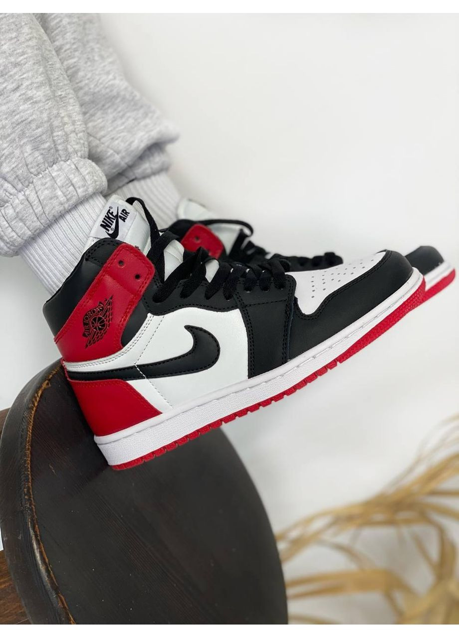 КРОСІВКИ ЖІНОЧІ NIKE AIR JORDAN 1 RETRO HIGH BLACK RED WHITE НАЙК АІР ДЖОРДАН No Brand чорні демісезони (367173142)