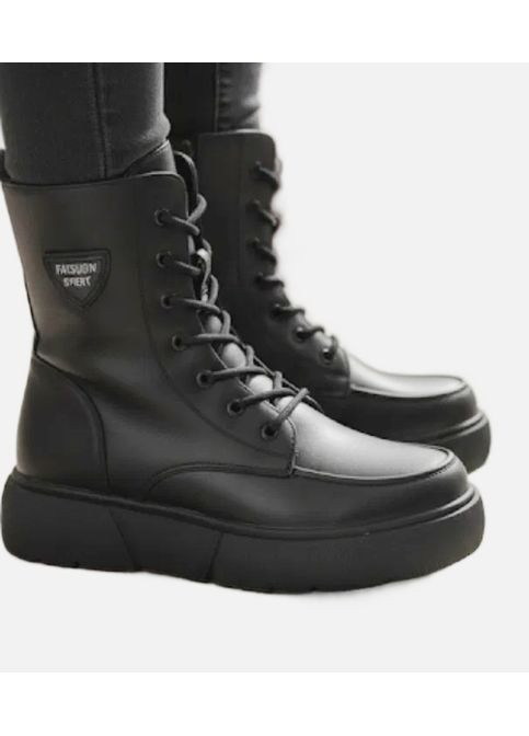 Черевики жіночі Nice на товстій підошві зимові прес шкіра (372377128)