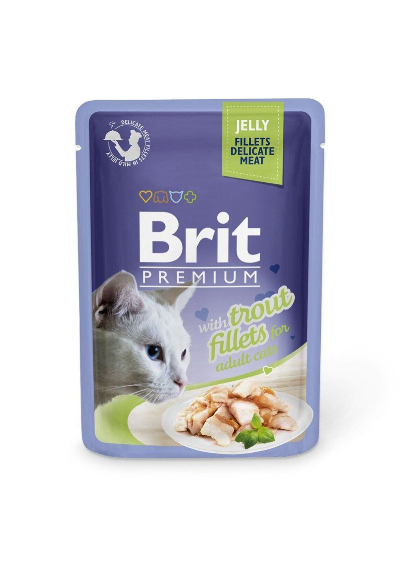 Влажный корм Cat Trout Fillets Jelly pouch (филе форели в желе) для кошек 85 г (111243/494) Brit Premium (279568654)