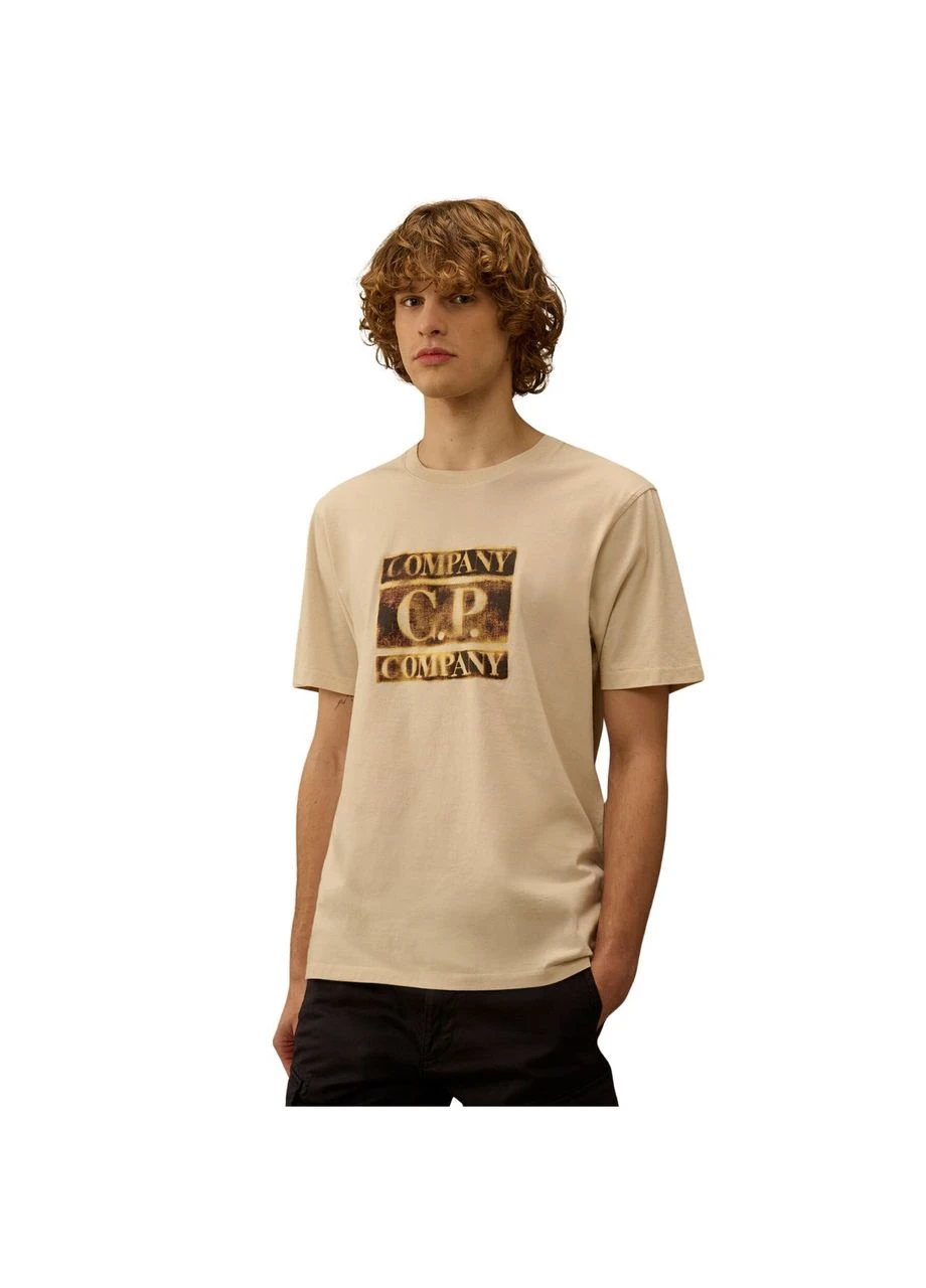 Бежевая футболка cp company jersey t shirt 20cmts141a110579w 114 (размер: ) Stone Island