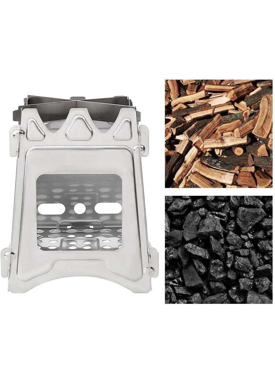 Портативна дров'яна піч для кемпінгу з неіржавкої сталі No Brand (365721195)