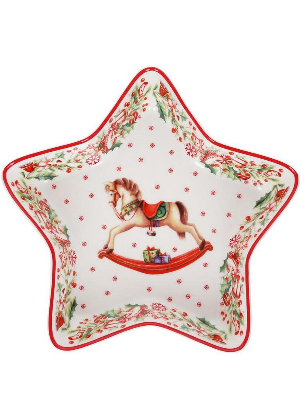 Блюдо в форме звезды "рождественская фантазия", фарфоровое Bona (282584909)
