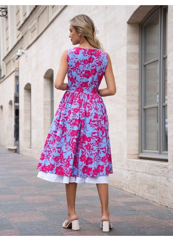 Комбинированное платье 14752 мультиколор ISSA PLUS однотонное