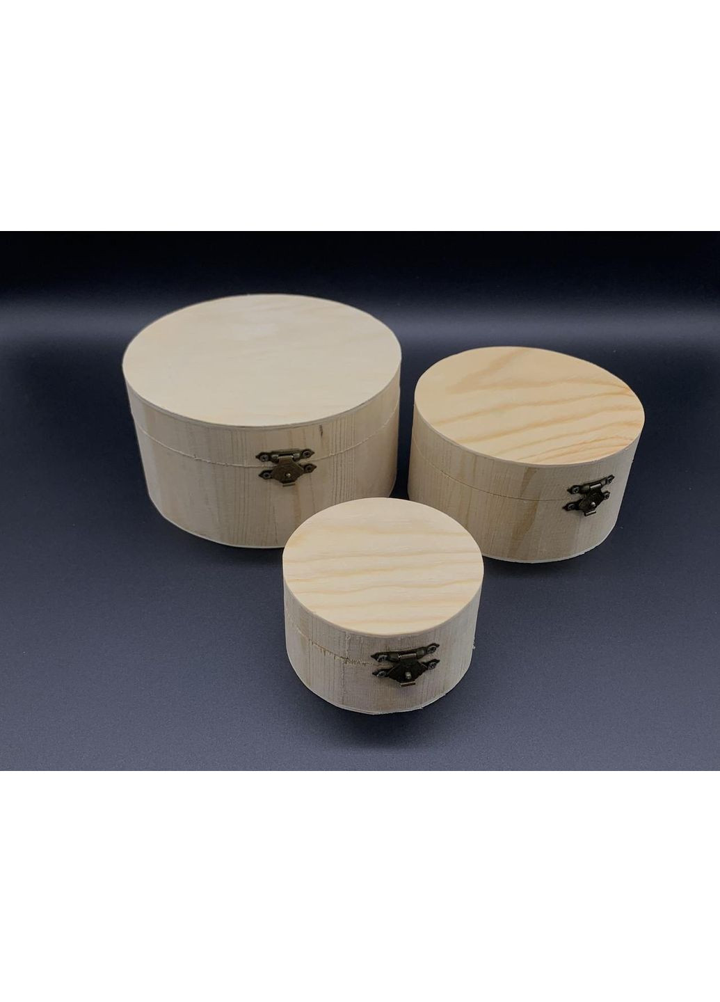 Ящик для декупажа круглый. 3шт/комплект. 15х8см HM furnitura (365248816)