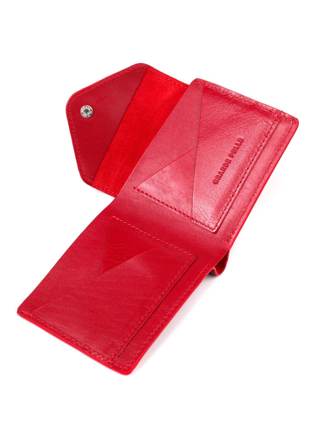 Женский кошелек из глянцевой натуральной кожи 16808 Красный Grande Pelle (292920550)