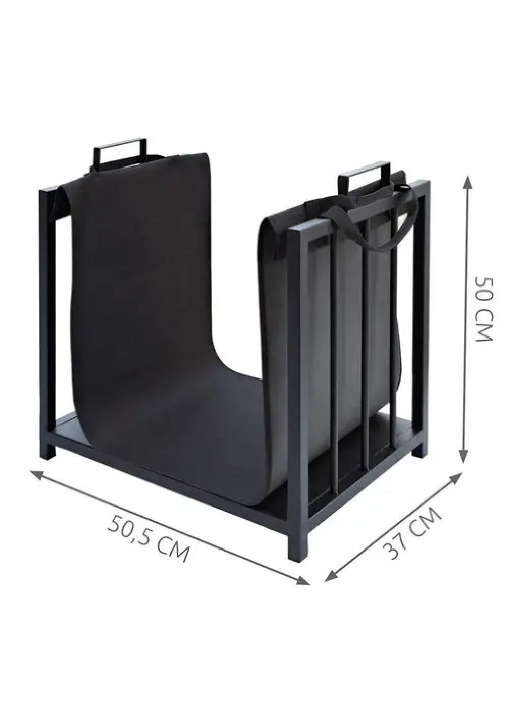 Кошик підставка стійка дровниця тримач органайзер для зберігання дров 50,5х37х50 см (478087-Prob) Чорна Unbranded (302467611)