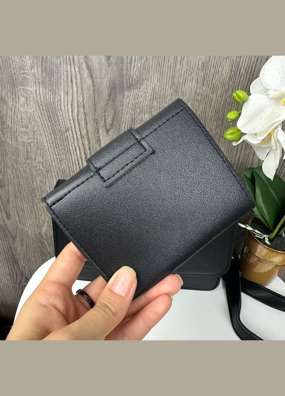 Набор женская сумочка клатч с плечевым ремнем и женский кошелек черный (sku_771+625) No Brand (330575606)