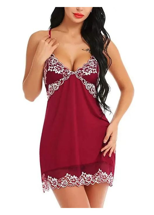 Атласний пеньюар із м'яким мереживом. Атласний пеньюар на бретелях із стрінгами China (360862984)