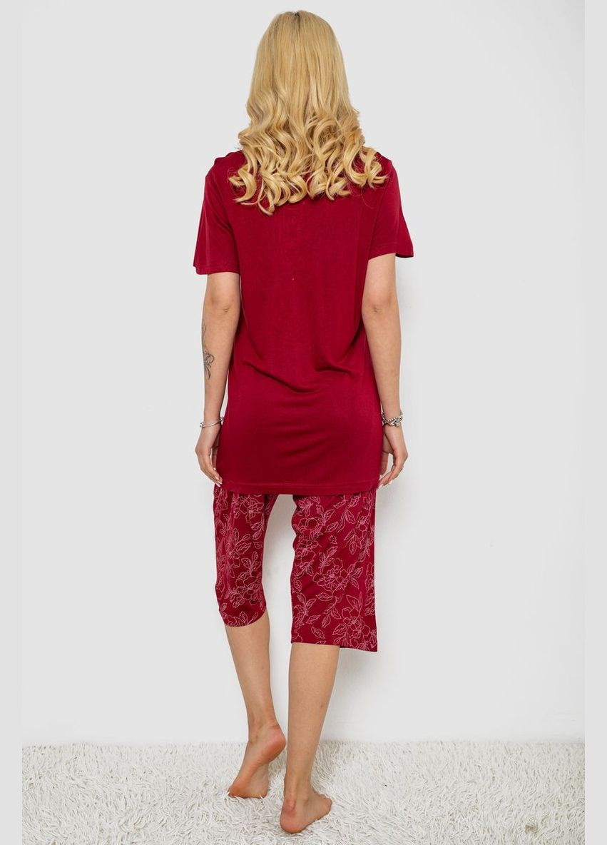 Бордова піжама жіноча з принтом Stil Moda 243R6890