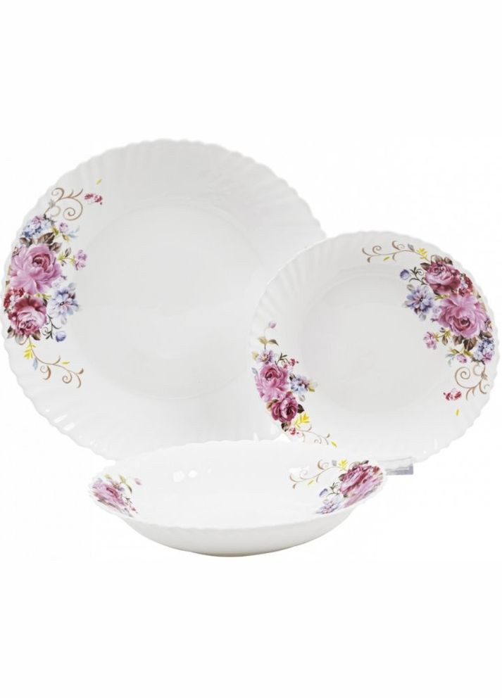 Столовий сервіз Рожевий букет Wave 18 пр. VT-419РВ Vittora (280946625)