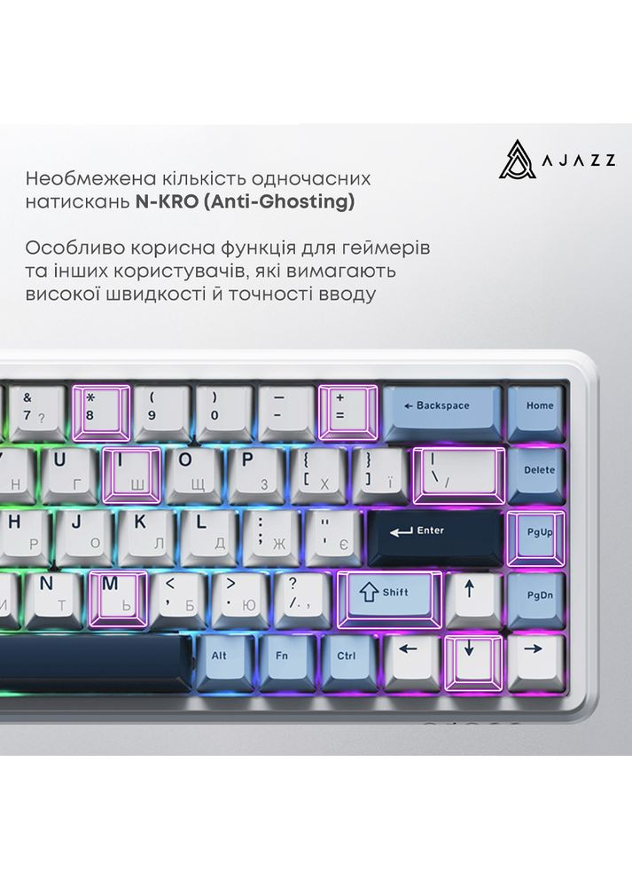Клавиатура AK680 MAX Magnetic Switch RGB USB White (AK680-M-BWD-AW) Ajazz (370034347)