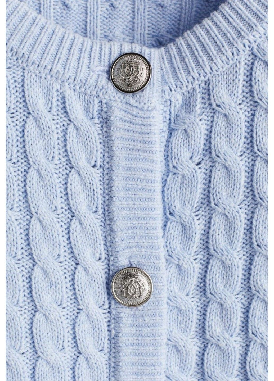 Голубой демисезонный женский свитер с узором косы н&м (58028) xs голубой H&M