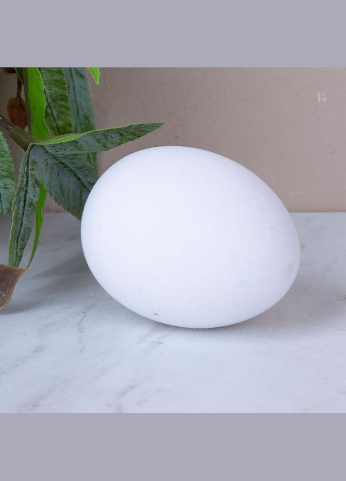 Статуетка яйце 7 см оксамитове біле Guris (319815949)