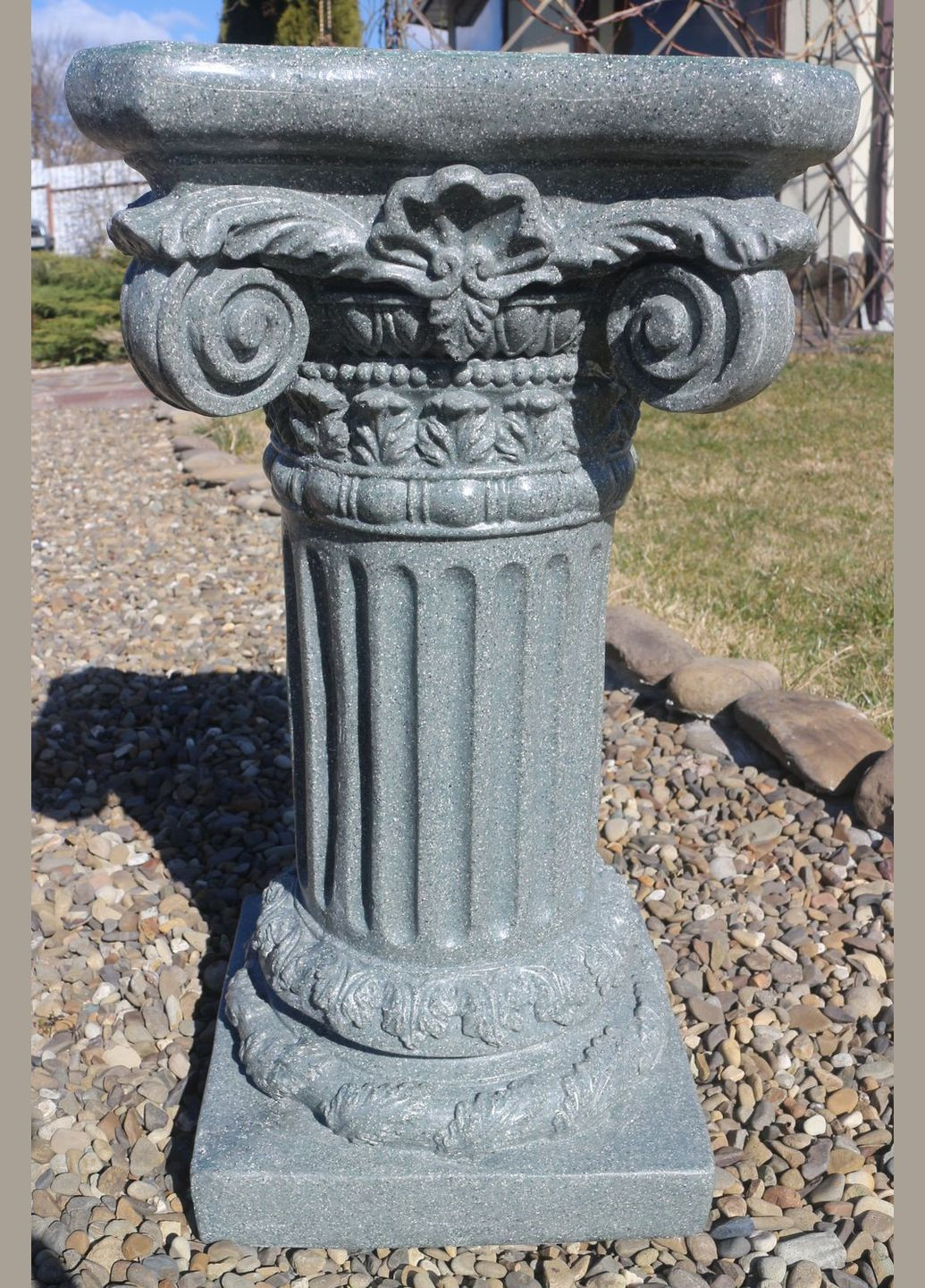 Садова колона кругла мала граніт 65х33х33 см (ССПГ12077-2 Зелений) Гранд Презент (338628206)