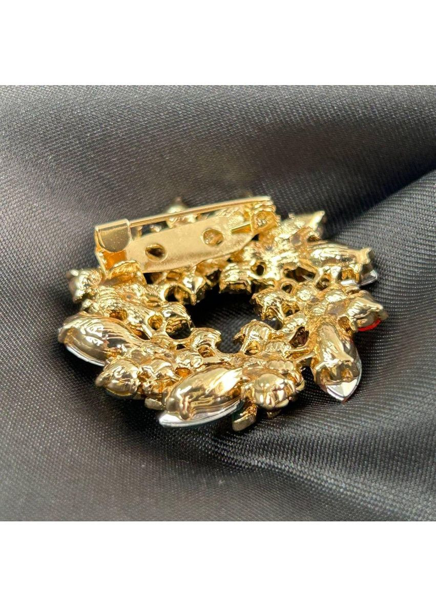 Брошка 35 мм "Кольоровий Віночок" метал - золото Plus-plus (352745115)