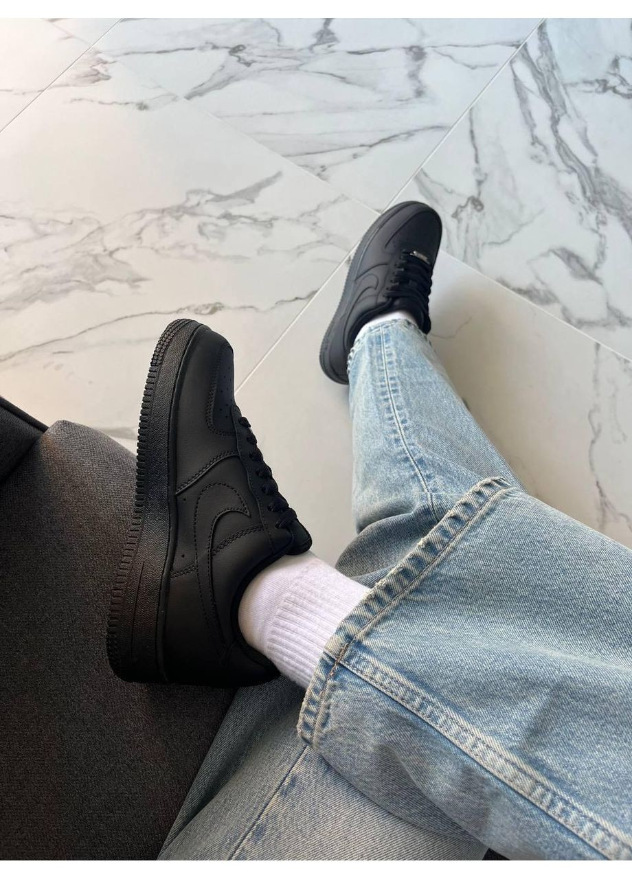 Кроссовки женские Nike Air Force 1 Low 07 Premium Black CW2288 Найк Аир Форс 1 чёрные демисезоны (366337553)