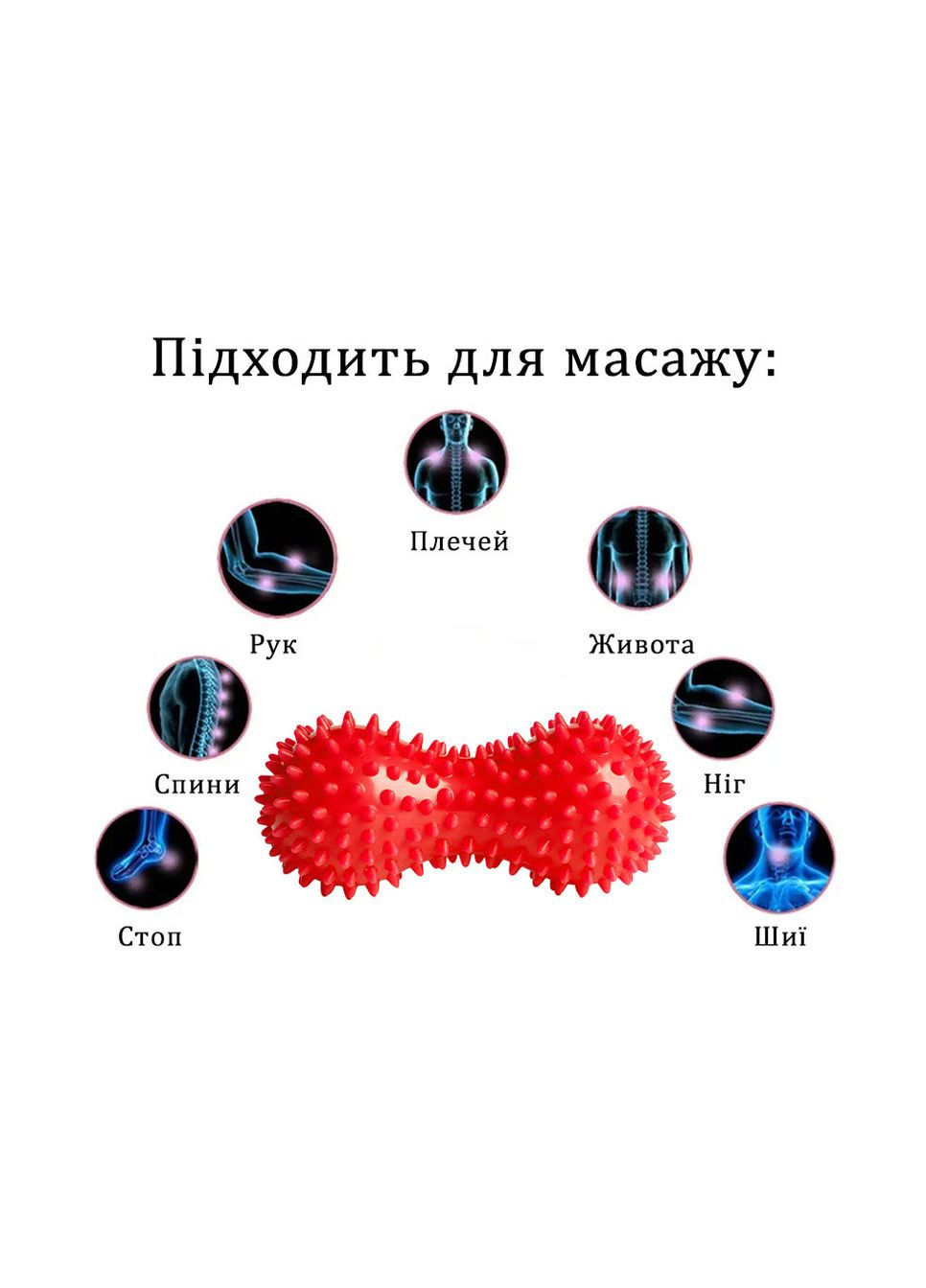 Масажний м'ячик Goober з шипами червоний EasyFit (362440961)