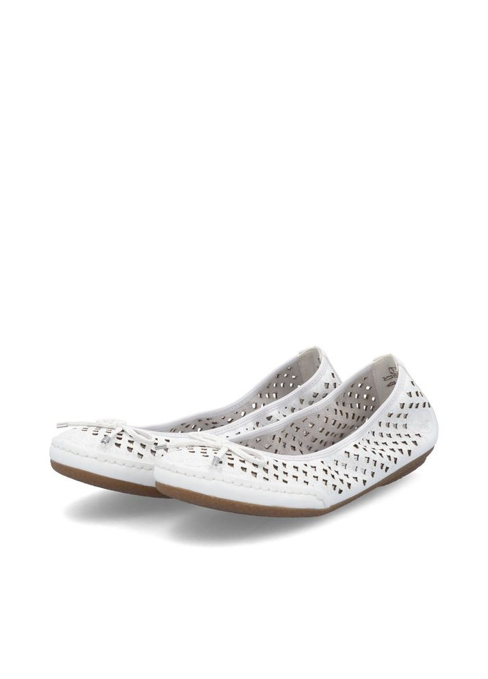 Женские балетки (р) кожа 0-1-1-41489-80 Rieker | белые (328835723)