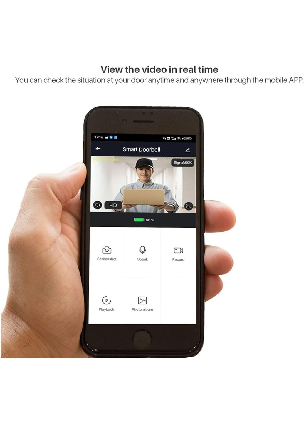 WiFI відеодомофон N8 Tuya Version, Video Doorbell Black VHG (360771884)