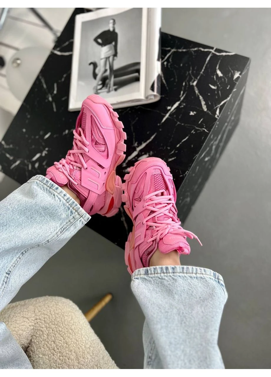 Рожеві літні кросівки balenciaga track 3.0 pink баленсіага трек рожеві No Brand