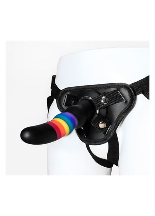 Страпон женский радужный COLOURFUL LOVE STRAP ON SOLID DILDO Dreamtoys (299007018)