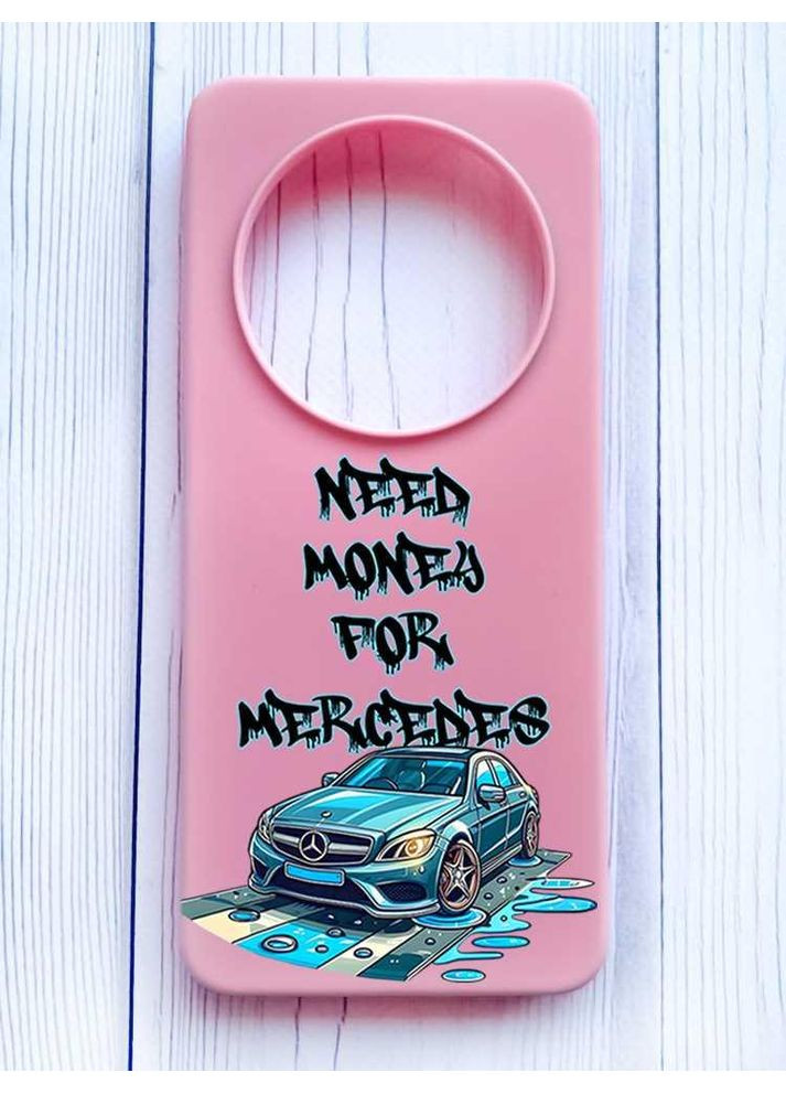 Матовий рожевий чохол на Xiaomi Redmi 14C/Poco C75 Хочу Мерседес (принт 387) Creative (355392703)