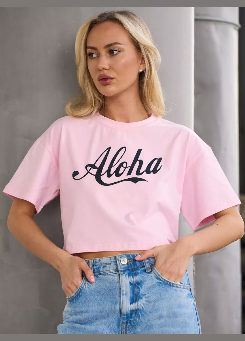 Рожева літня футболка жіноча рожевого кольору Let's Shop
