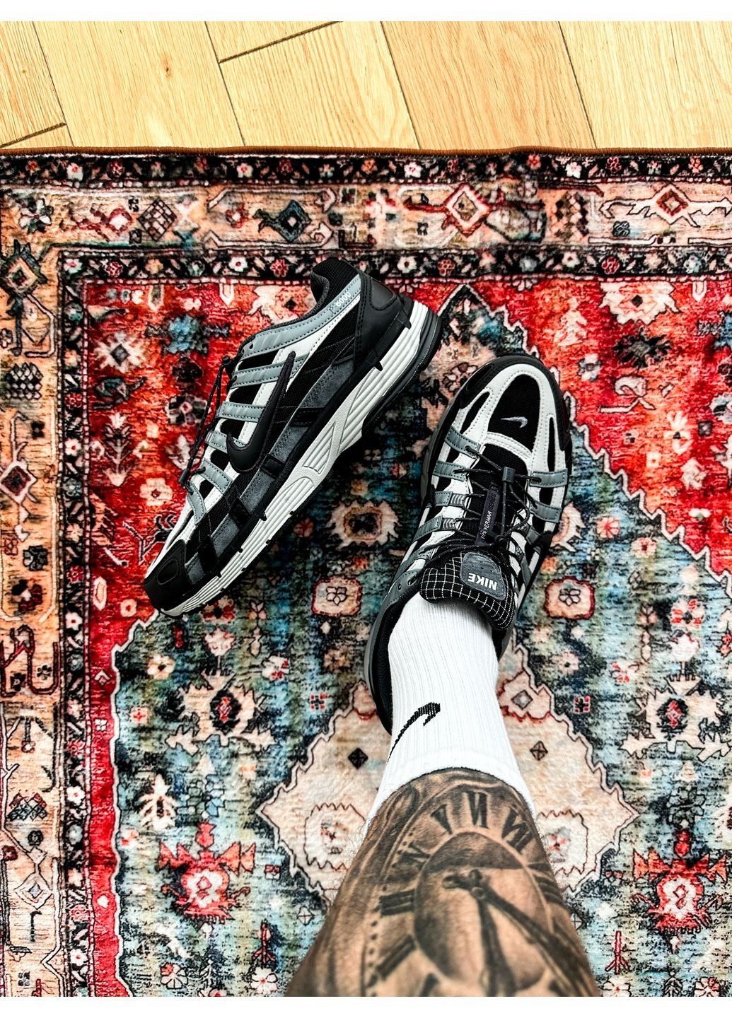 Чорні Осінні кросівки чоловічі і жіночі nike p-6000 black grey blue | найк р-6000 чорні No Brand