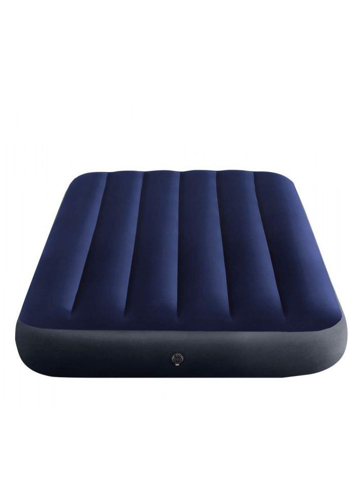 Одноместный надувной матрас для сна и отдыха 64757 c велюровым покрытием 99х191х25 см + ручной наcоc + 1 подушка Intex (350349174)