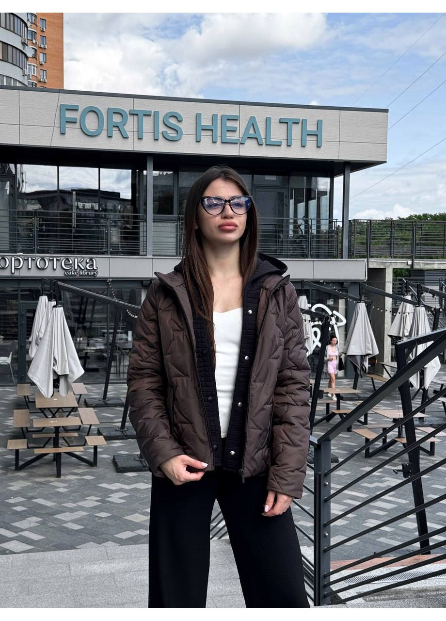 Коричнева демісезонна жіноча демісезонна куртка SK