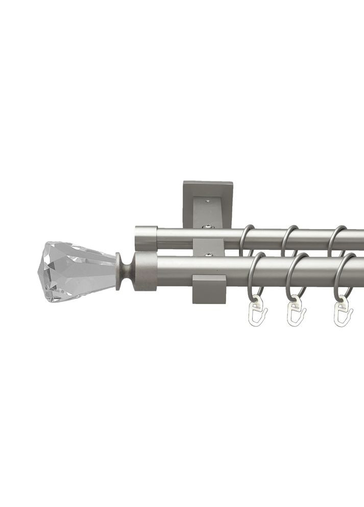 Карниз Лучетта металевий дворядний техно гладка труба Сатин 25\19 мм 160 см (00-00026393) ORVIT (300846908)