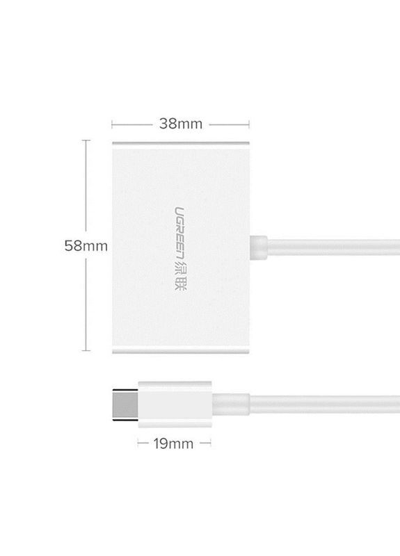 Адаптер MM123 HDMI+VGA - USB Type-C (F/M), White (30843) Ugreen (332959581)