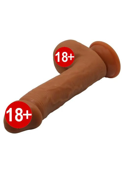 Фалоїмітатор м'який Beautiful Johnson Dildo фалолос реалістичний 22 см коричневий Baile (303908454)