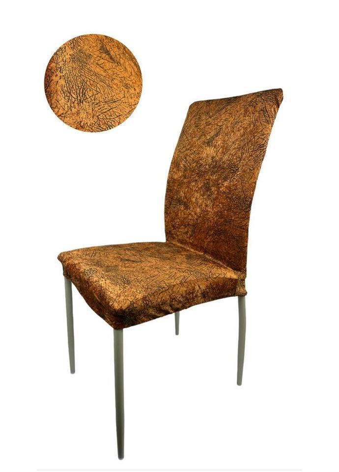 Чохол на стілець універсальний Evibu Туреччина Велюр текстурний 50696 рудий No Brand (299525675)