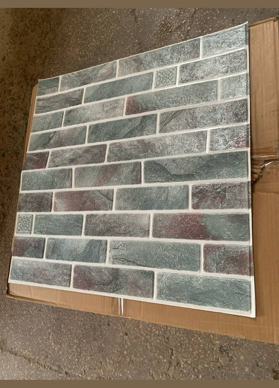 Самоклеюча 3D панель Клінер сіро-червоний 700x700x3мм 3D Loft (307152982)