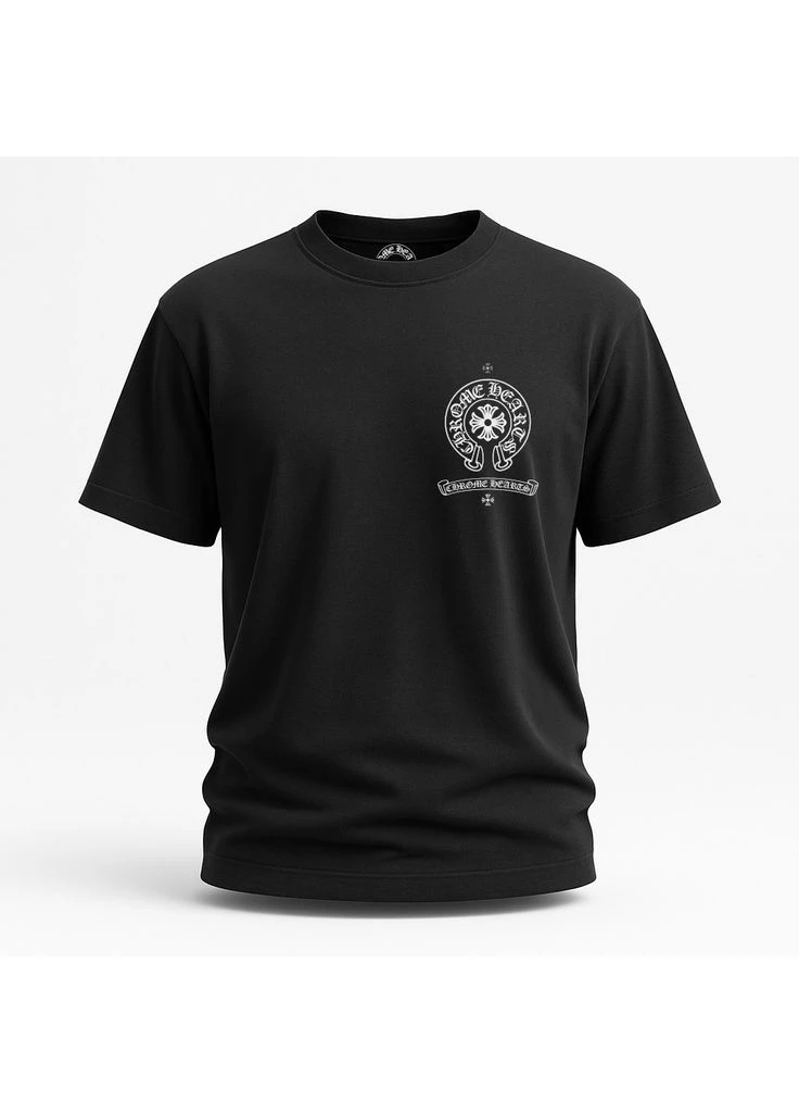Чорна чоловіча футболка біла Chrome Hearts Футболка