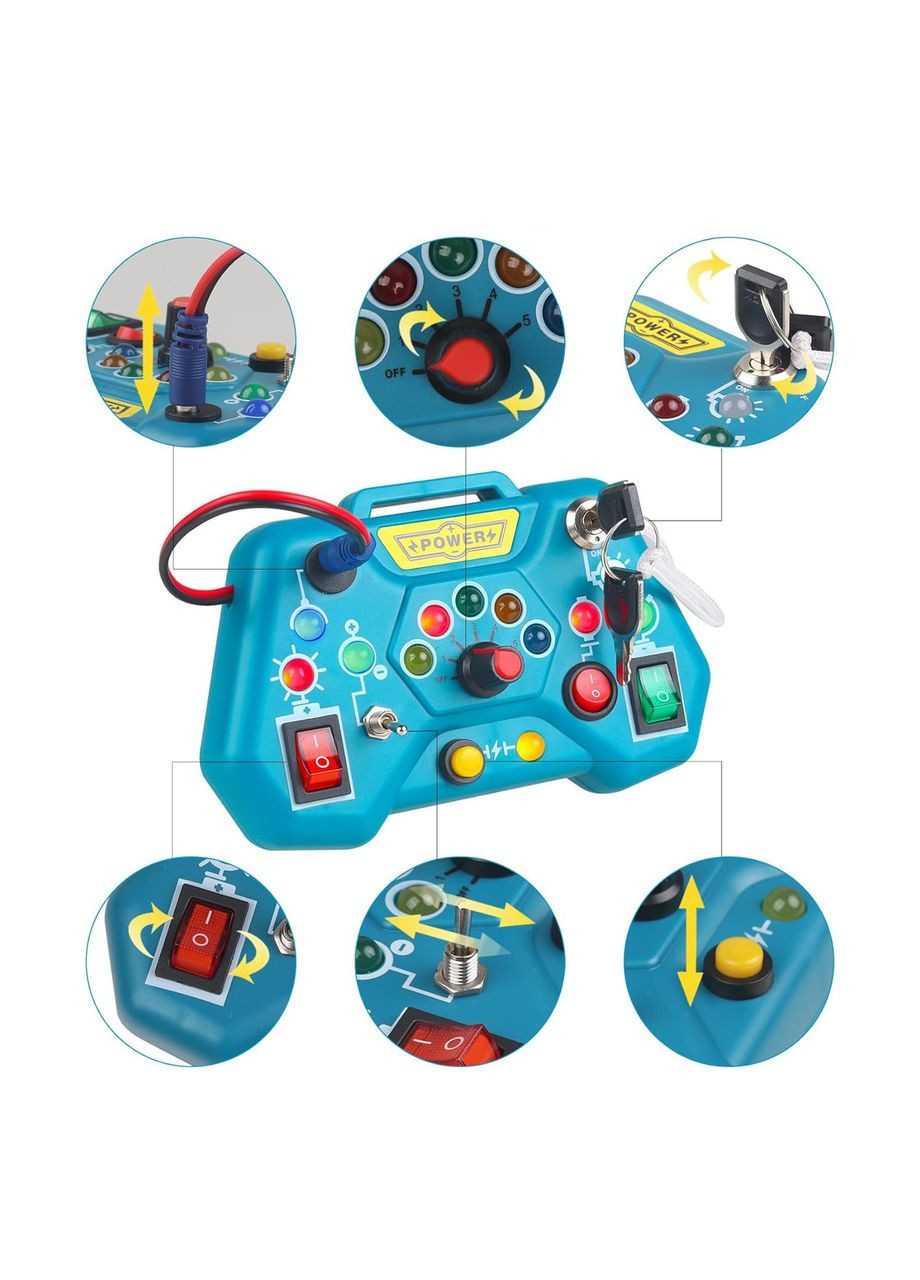 Развивающая игрушка бизиборд "Проводочки" Монтессори A-Toys (366027061)