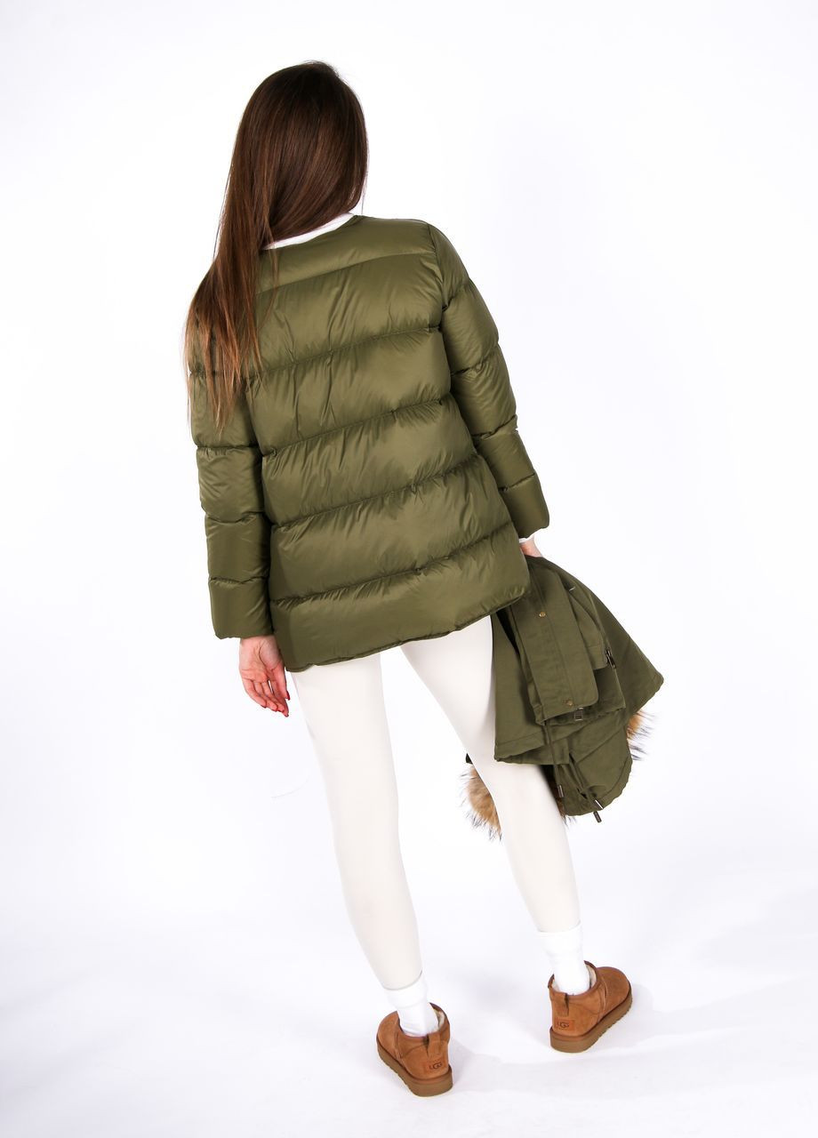 Оливковый (хаки) демисезонный Пуховик Only