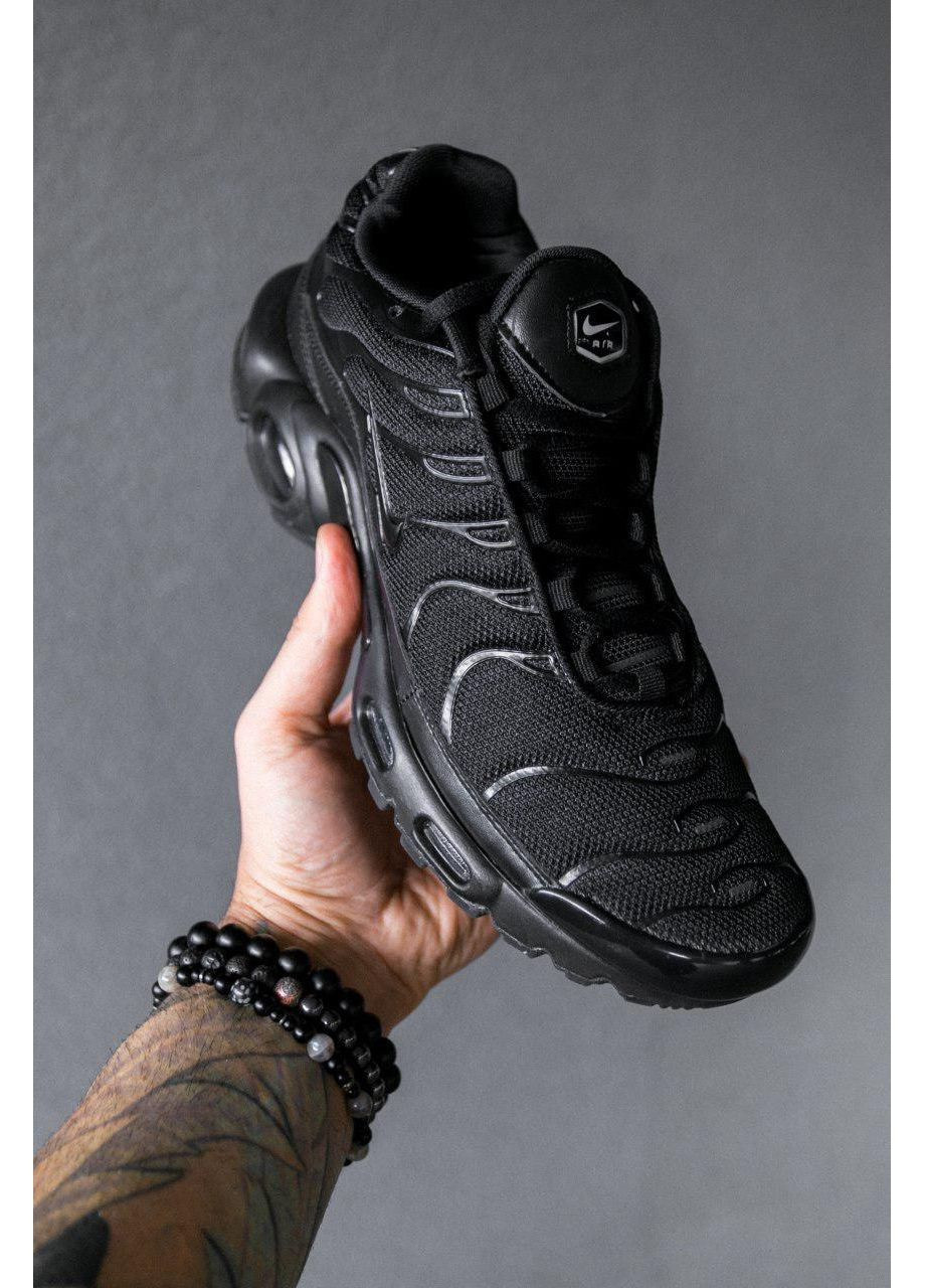 Белые демисезонные кроссовки мужские nike air max plus triple black 604133-050 найк аир макс тн No Brand