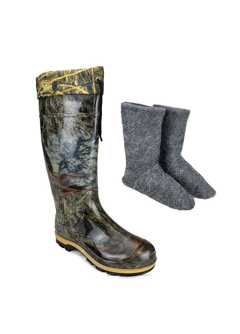 Чоловічі силіконові чоботи з утеплювачем 5040 коричневі No Brand (257455607)