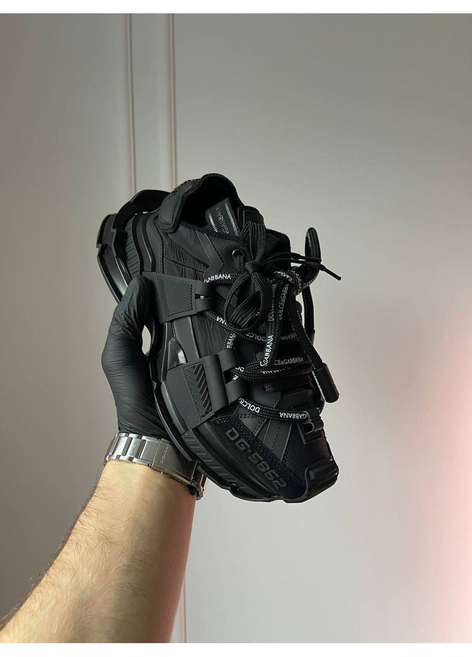 Чорні Осінні кросівки чоловічі і жіночі dolce & gabbana space black | дольче і габбана спейс чорні No Brand