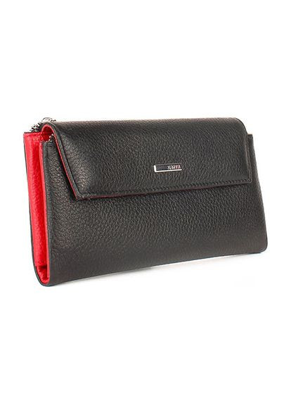 Гаманець жіночий шкіряний чорно-червоний 1173-4546 Karya (336377850)