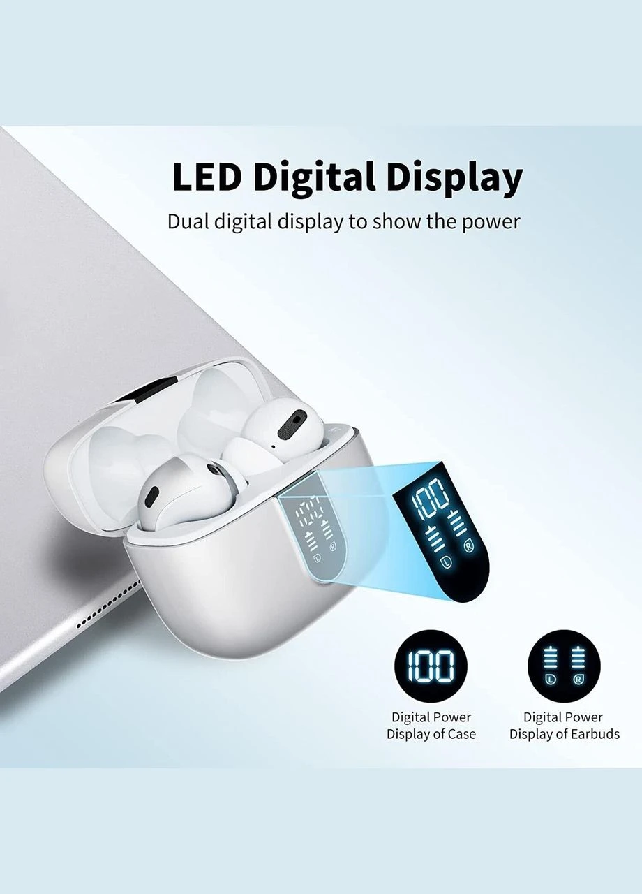 СТОК Bluetooth стерео наушники TWS X08 с зарядным кейсом с LED дисплеем и индикатором заряда и активным шумопо No Brand (366408508)
