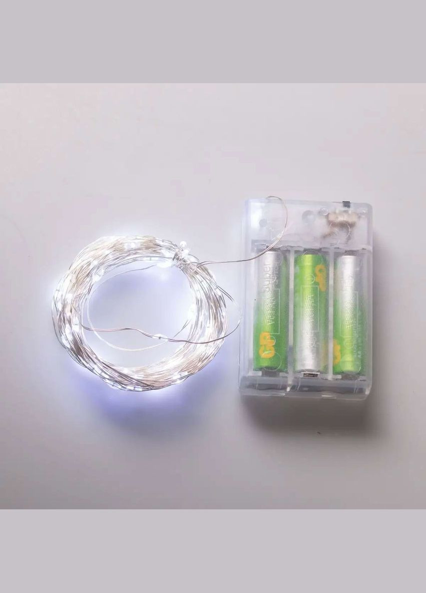 Гирлянда Роса нить 100 LED длина 10 м на батарейках, белый GarlandoPro (324071790)