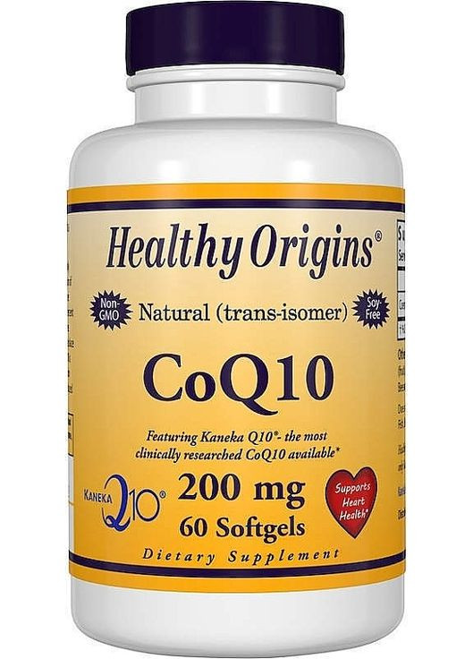 Харчова добавка "CoQ10" 200 mg Natural Trans-Isomer 60шт (1515949-40444987) Healthy Origins (368649722)