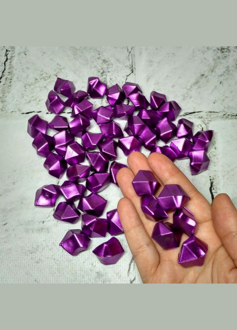 Кристали Лід колотий перламутр декоративний акрил 50 шт 2,2х1,8 см Фіолетовий No Brand (327367870)